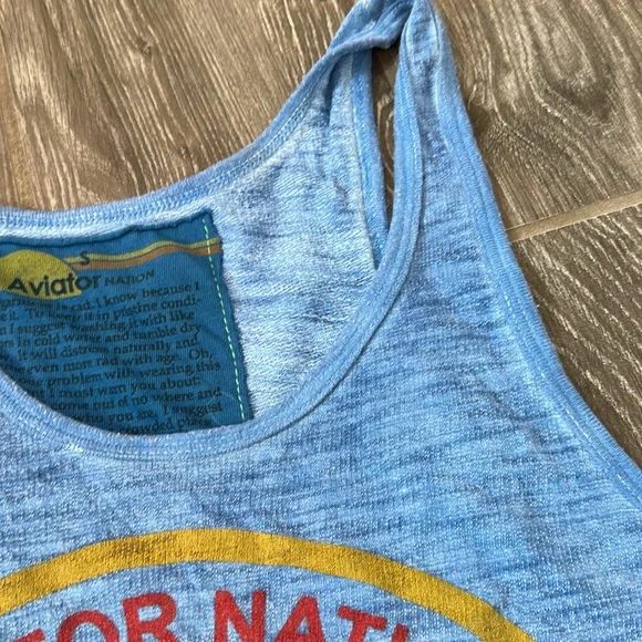 Aviator nation mens string tank top La Jolla blue size small - Picture 5 of 6